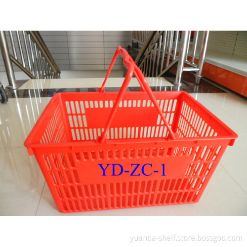 Normal Style Supermarket New PP Plastic Shopping Double Hand Basket Yd-Zc-1